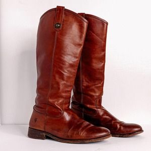 Frye Tall Riding Boots in Rich Cognac Brown